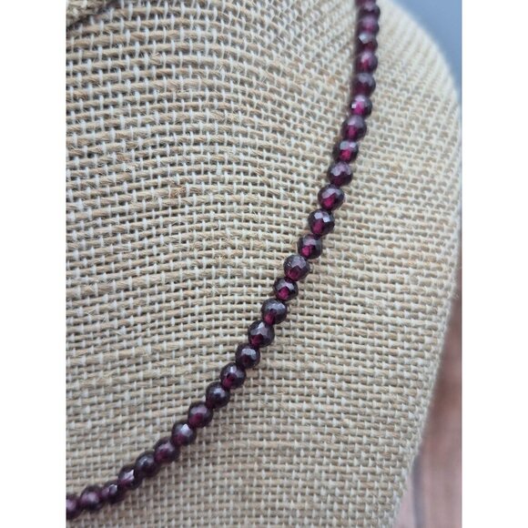 Purple Faceted Glass Bead Artisan Made Choker Necklace 16" Whimsy Goth Witchy - Picture 6 of 9